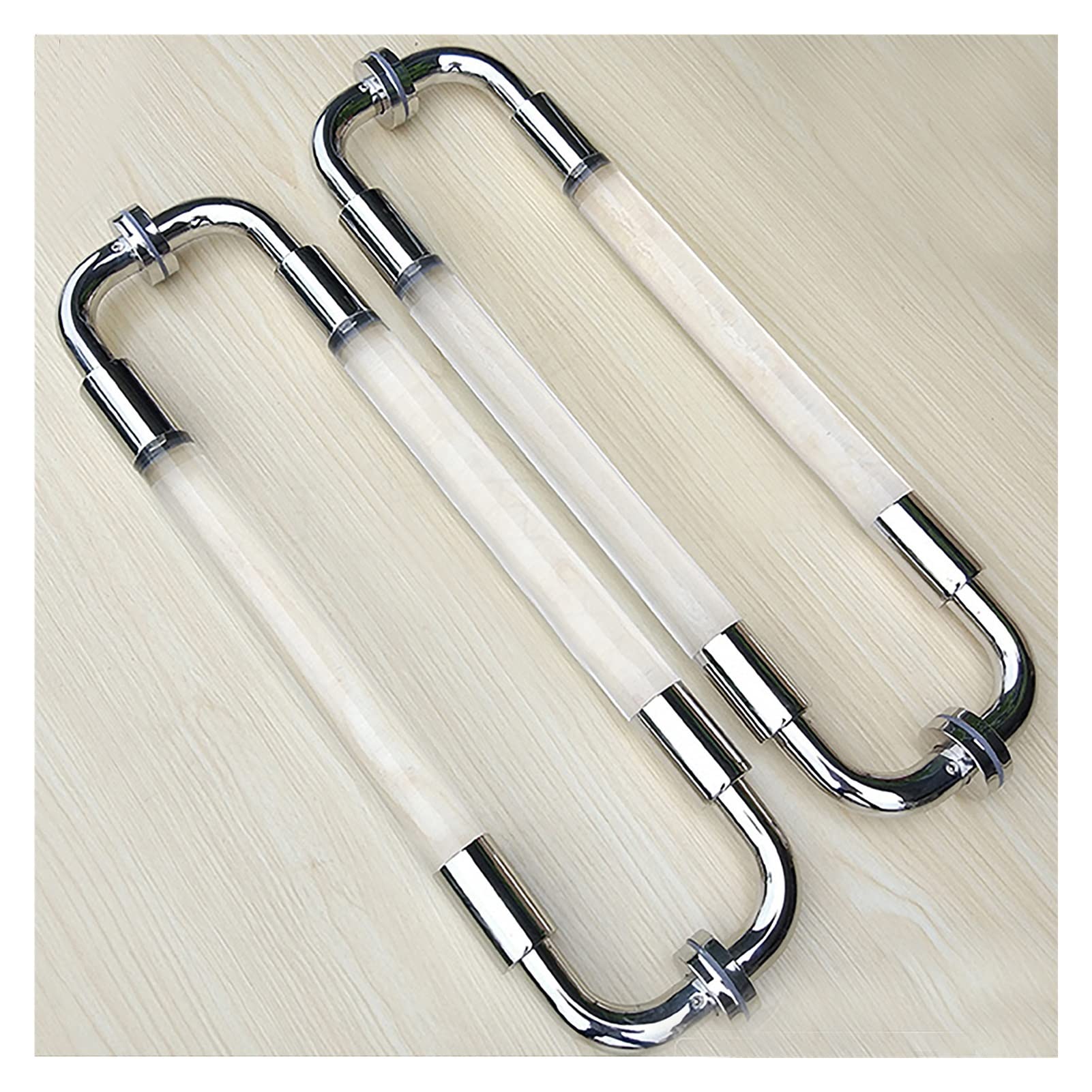 Poignée en verre pour porte de douche et bureau moderne en cristal acrylique transparent, Lot de 2