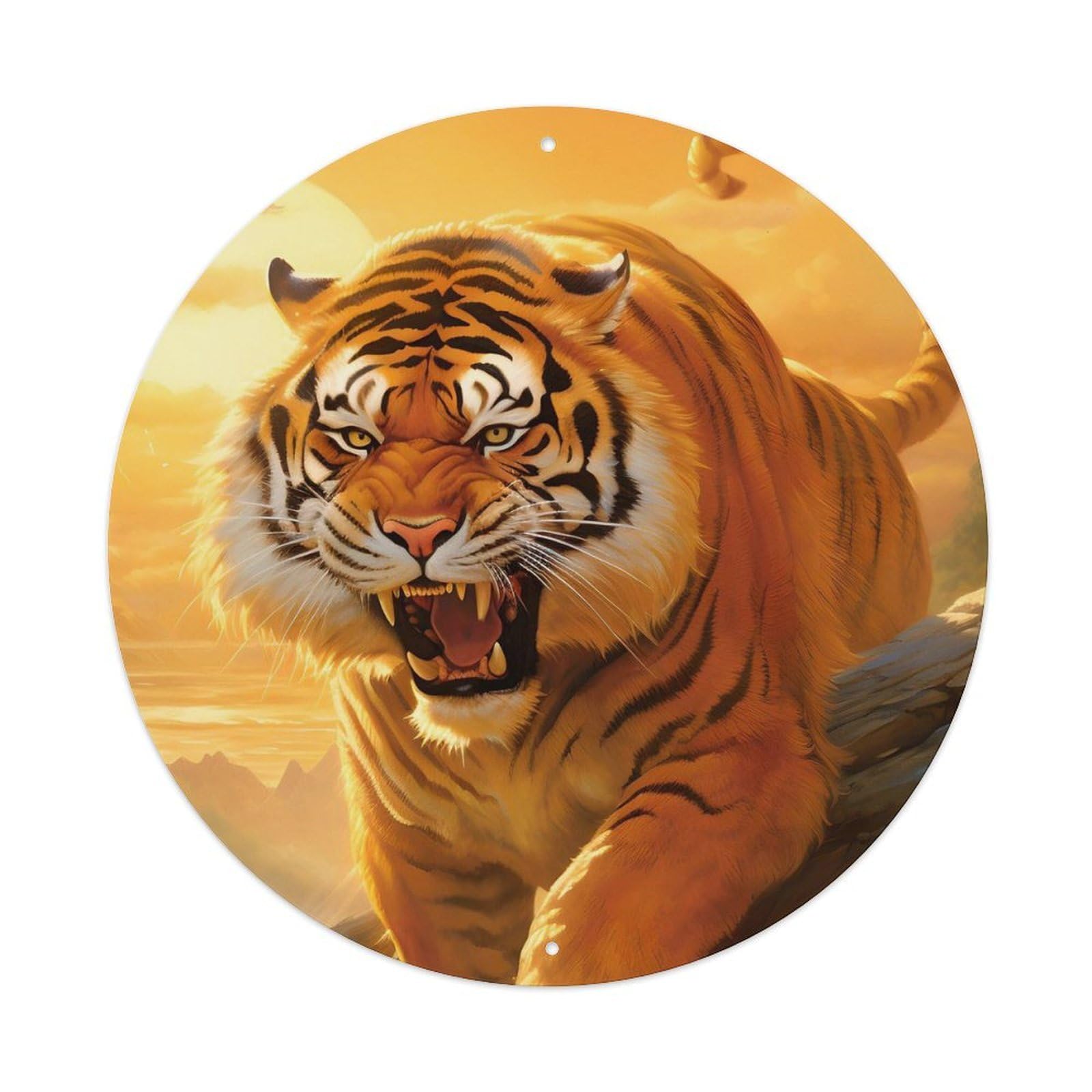 Big Cat Wildlife Poster China Tiger Hunting Metal Tin Sign