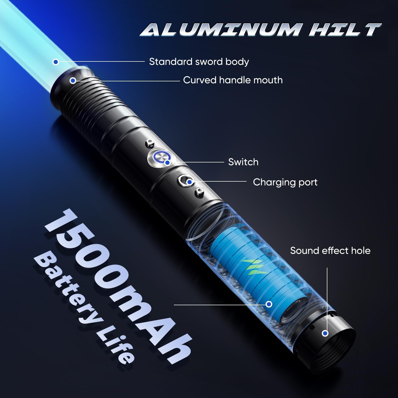 Lischwert 2Pack Lightsaber,collegabile 2-in-1 Spade Laser da duello in Metallo modificabili 7 Colori RGB 3 Voci modle,Oscillazione fluida e Effetti sonori di Combattimento