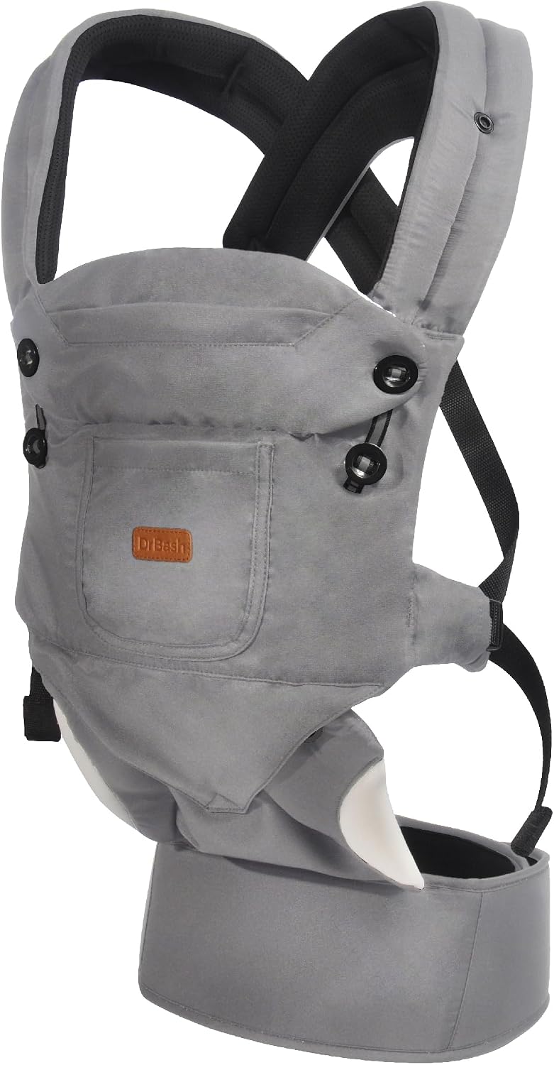 Baby Carrier Newborn to Toddler - Ergonomic, Cozy and Lightweight Infant Carrier, Effortless & Ideal for Hands-Free Parenting, Enhanced Lumbar Support (Grey)