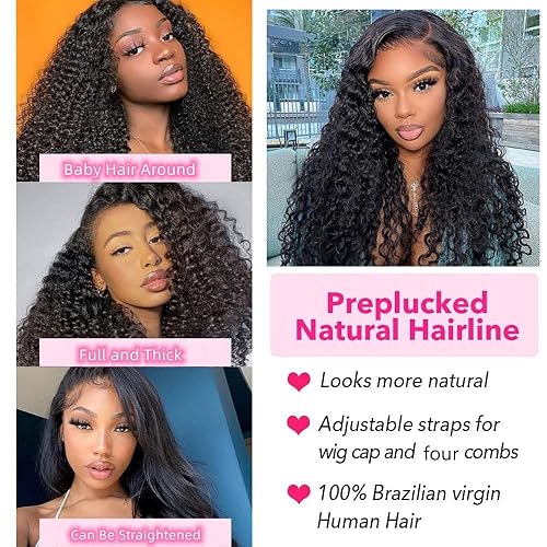 Miniatura 4 de Bestdilin Peluca de cabello humano rizado tipo Bob de 12 pulgadas, pelucas de encaje frontal de 13 x 6 pulgadas, densidad del 220 %, sin pegamento,