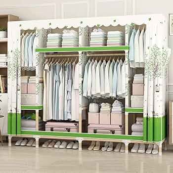 Amazon｜キャンバスワードローブ折りたたみ洋服ワードローブ