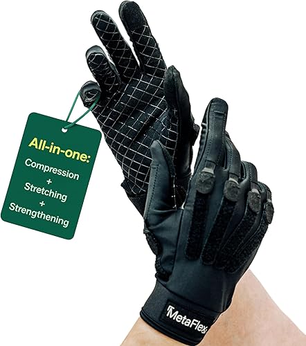 MetaFlex Guantes para aliviar el dolor de artritis, guantes de compresión terapéutica y fortalecedor de agarre portátil, bandas de resistencia