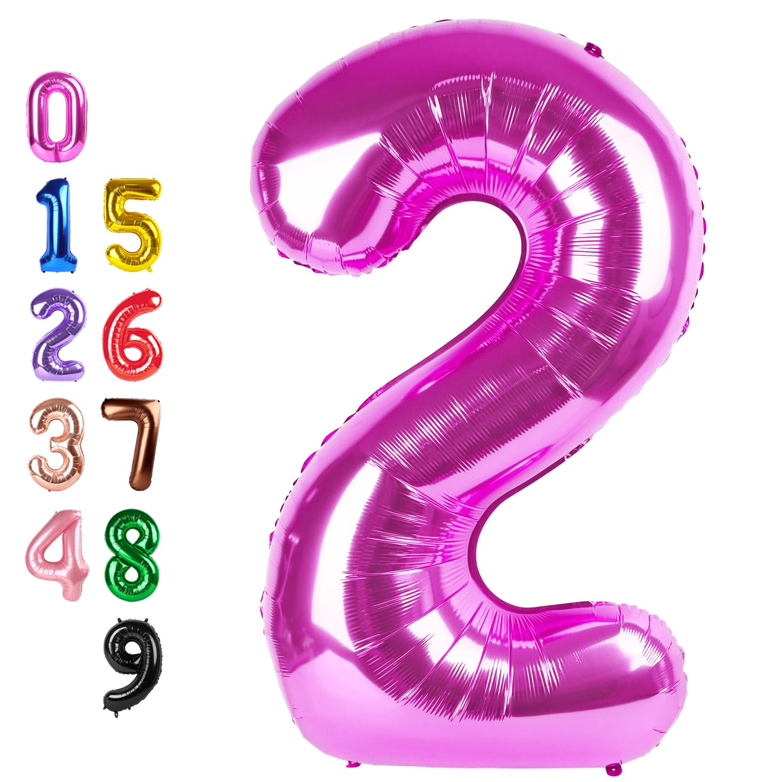 Number Balloons 2 Balloon 40 inch Hot Pink for 2nd Birthday Decorations
