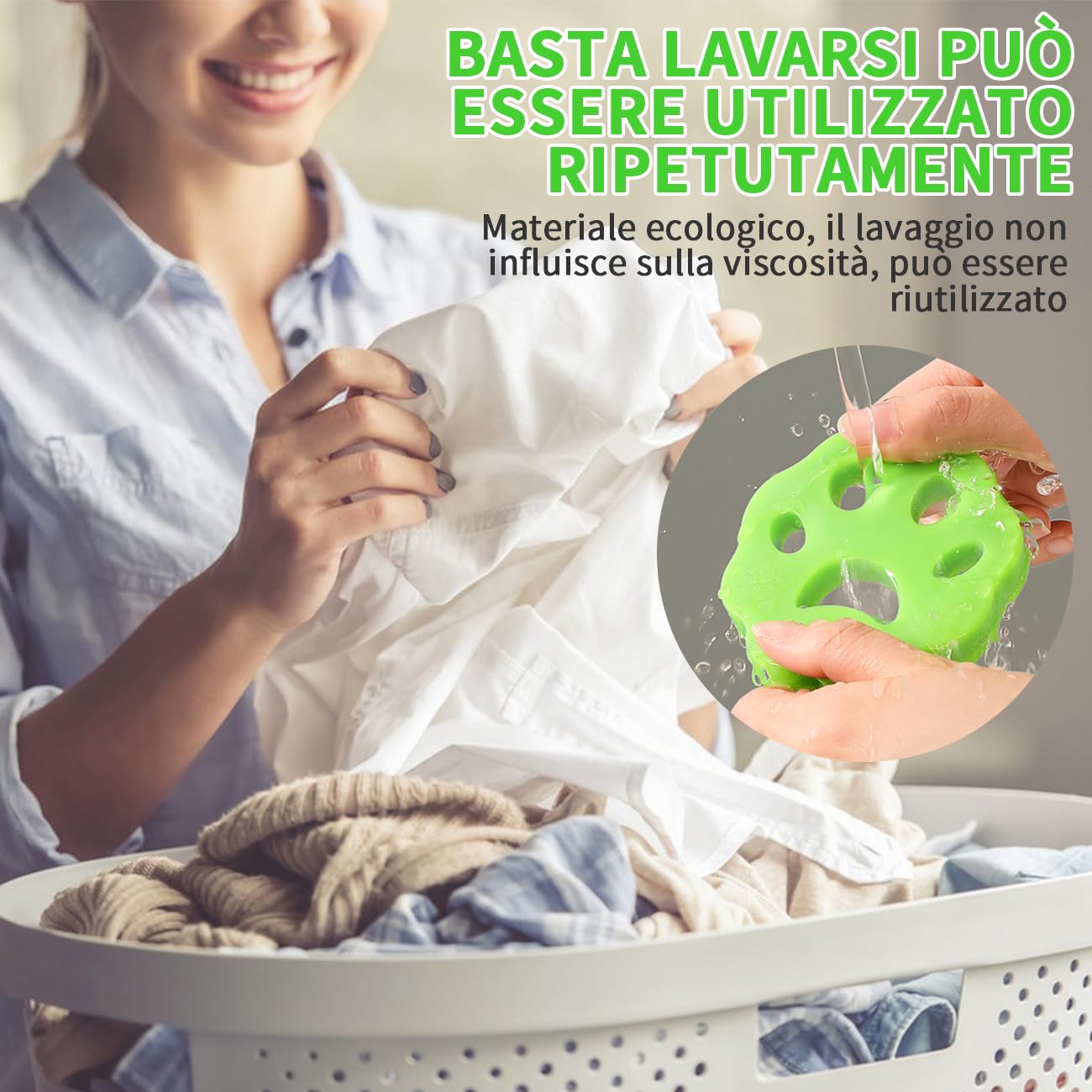 Palline Acchiappa Capelli Per Lavatrice - Set Da 12 Riutilizzabili, Rimuovono Peli Animali E Lanugine - Foto 9