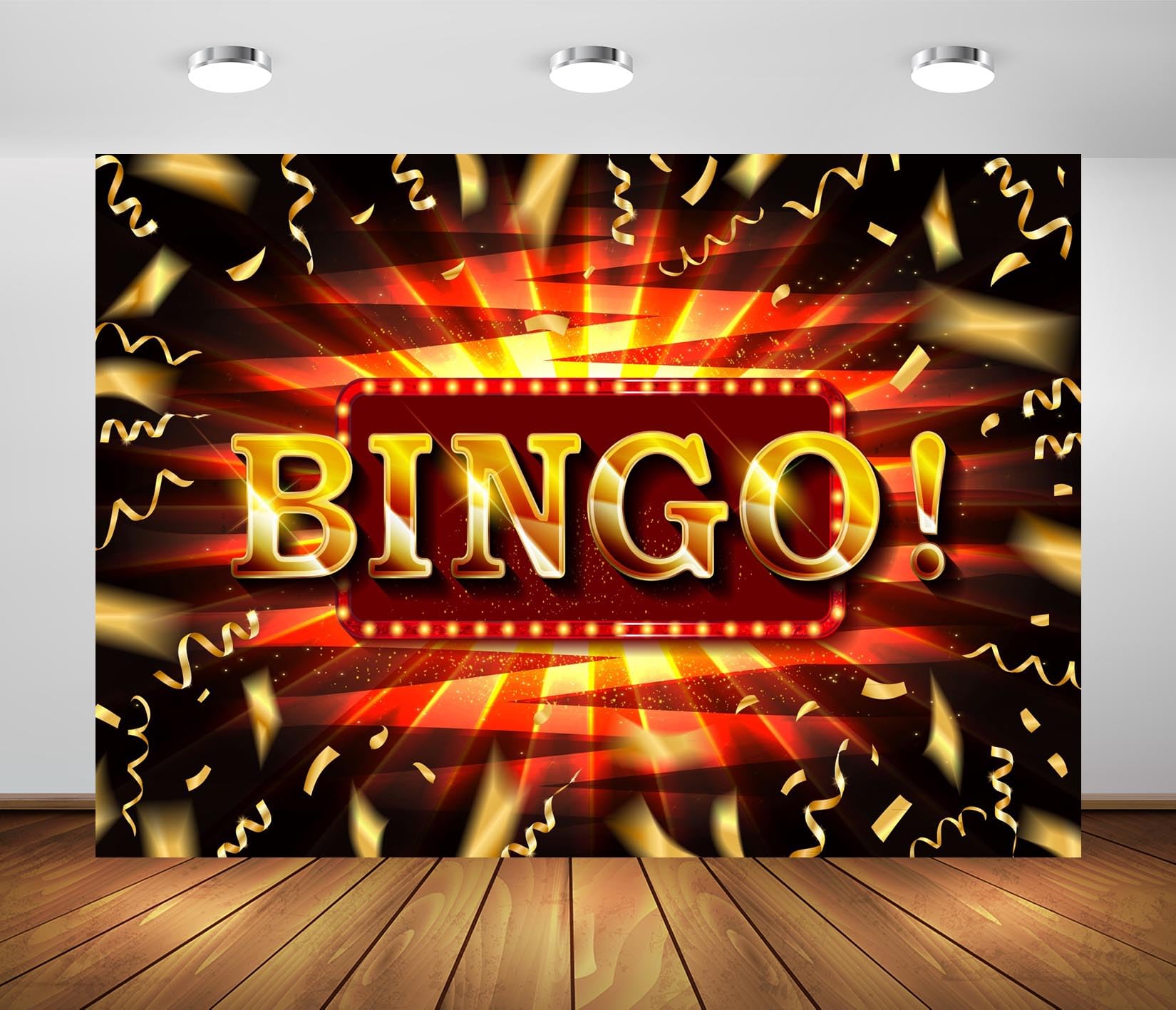 BELECO 7x5ft Fabric Bingo Backdrop Lottery Winning Ball Game Time Cards Gaming Background Gambling Lottery Casino Gamble Bingo Theme Party Decorations