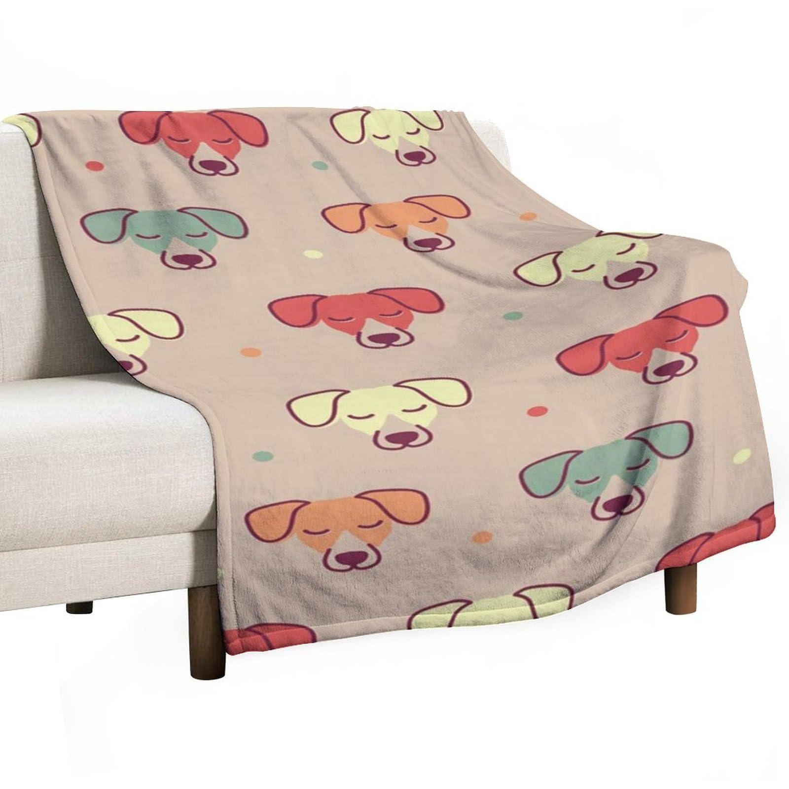 Hxwokrum Flannel Blanket, Cute Jack Russell Terrier Throw Blanket for Couch Sofa Bed Office, Soft And Comfortable Without Pilling