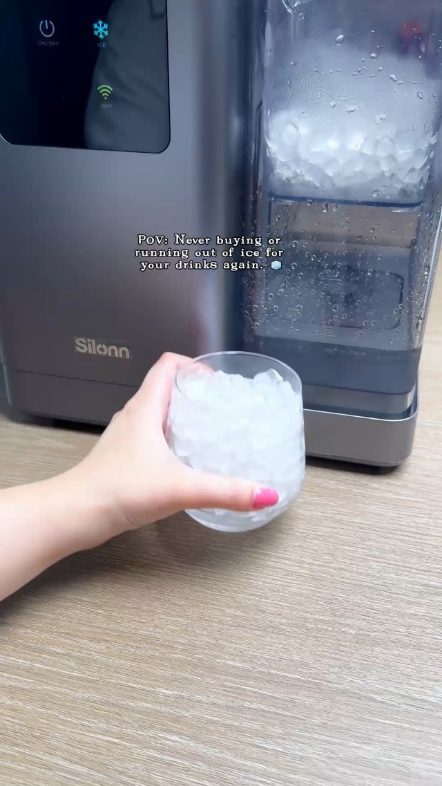 Image of Silonn Nugget Ice Maker Countertop with App & Voice Control, 44lbs /24H Pebble Ice Machine, 3L Water Tank, Self Cleaning Sonic Ice Maker, Soft Chewable Ice for Home, Kitchen, Party