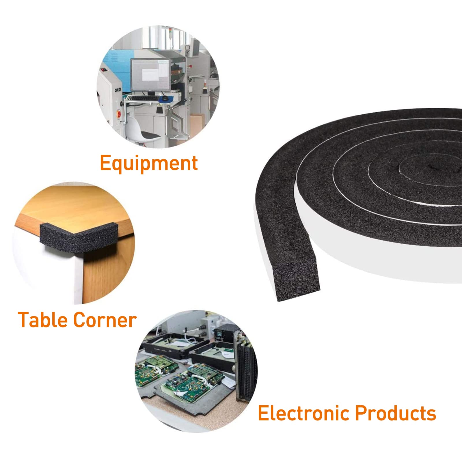 MAGZO Foam Weather Stripping 1 Inch Thick X 1 Inch Wide, Thick Window