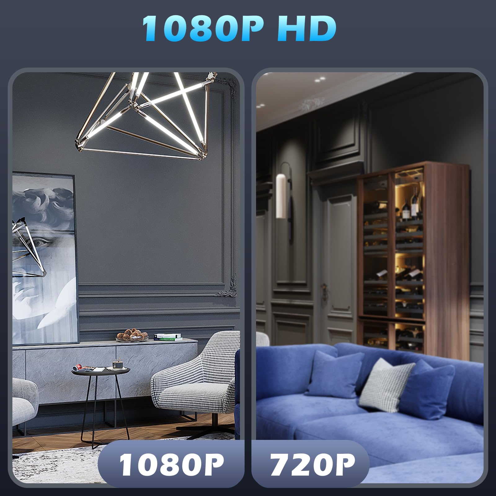 Überwachungskamera HD 1080P Sicherheitskamera Mini Kamera mit USB | Kleine Nanny-Kamera mit Bewegungserkennung, Aufnahmeschleife Videorecorder für Innen/Home/Büro Sicherheit, Ohne WLAN