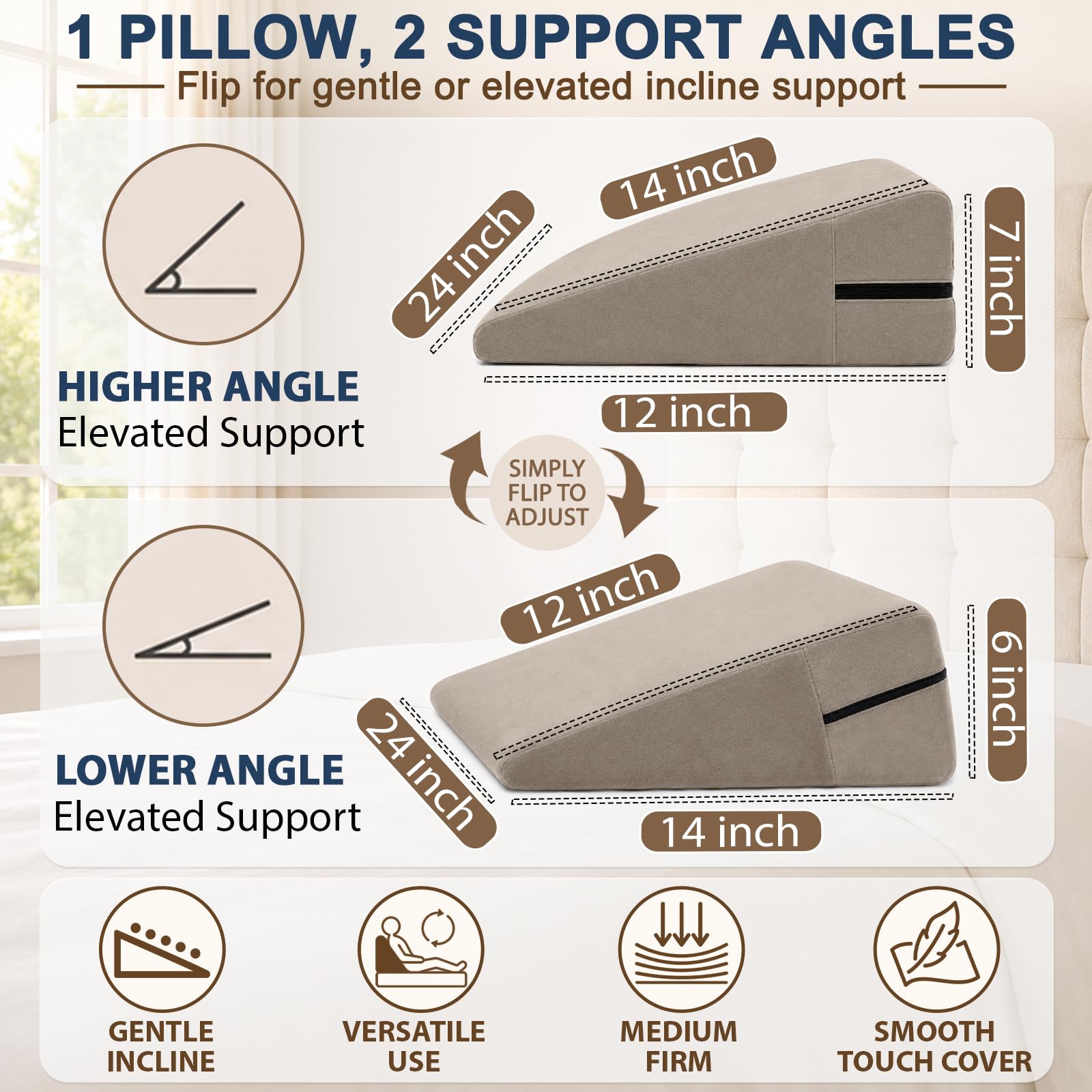 sokoro Almohada de cuña beige