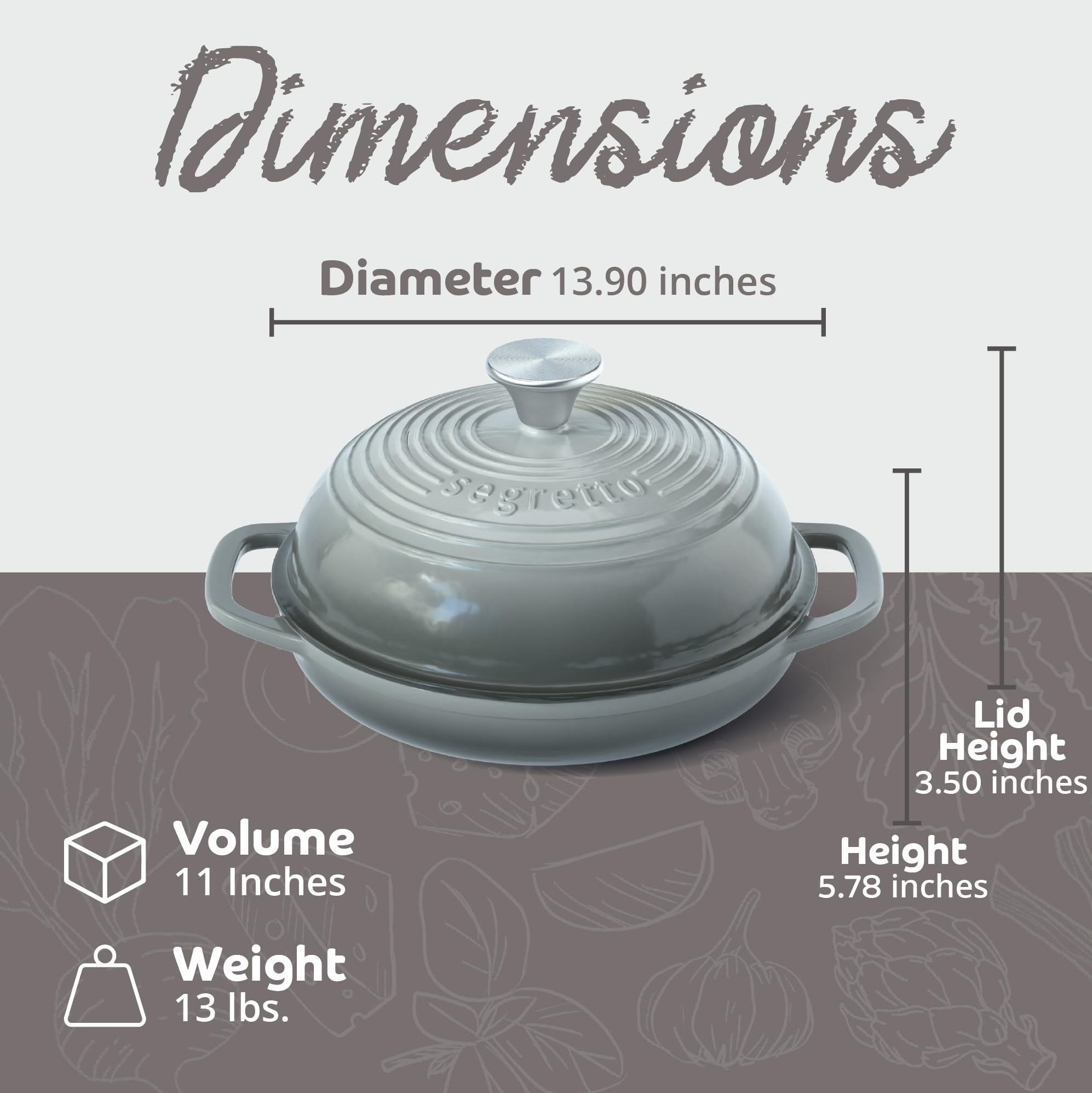 Amazon.co.jp: ホーロー鋳鉄製ブレッドパン 蓋付き 11インチ Grigio