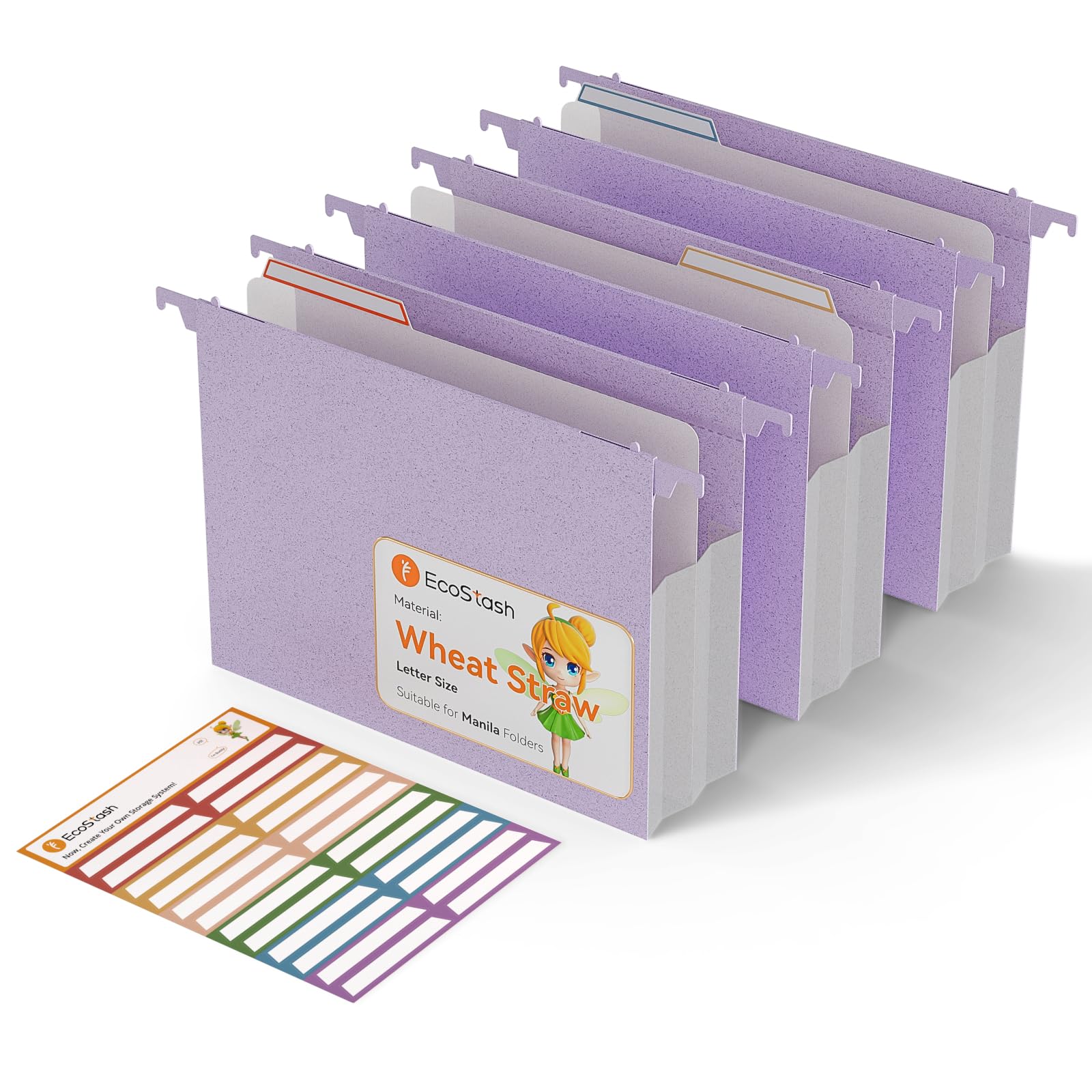 Extra Capacity Hanging File Folders, 3.15" Reinforced Wheat Straw Expanding Hanging Folder Letter Size, Heavy Duty for Filing Cabinets, File Organizer