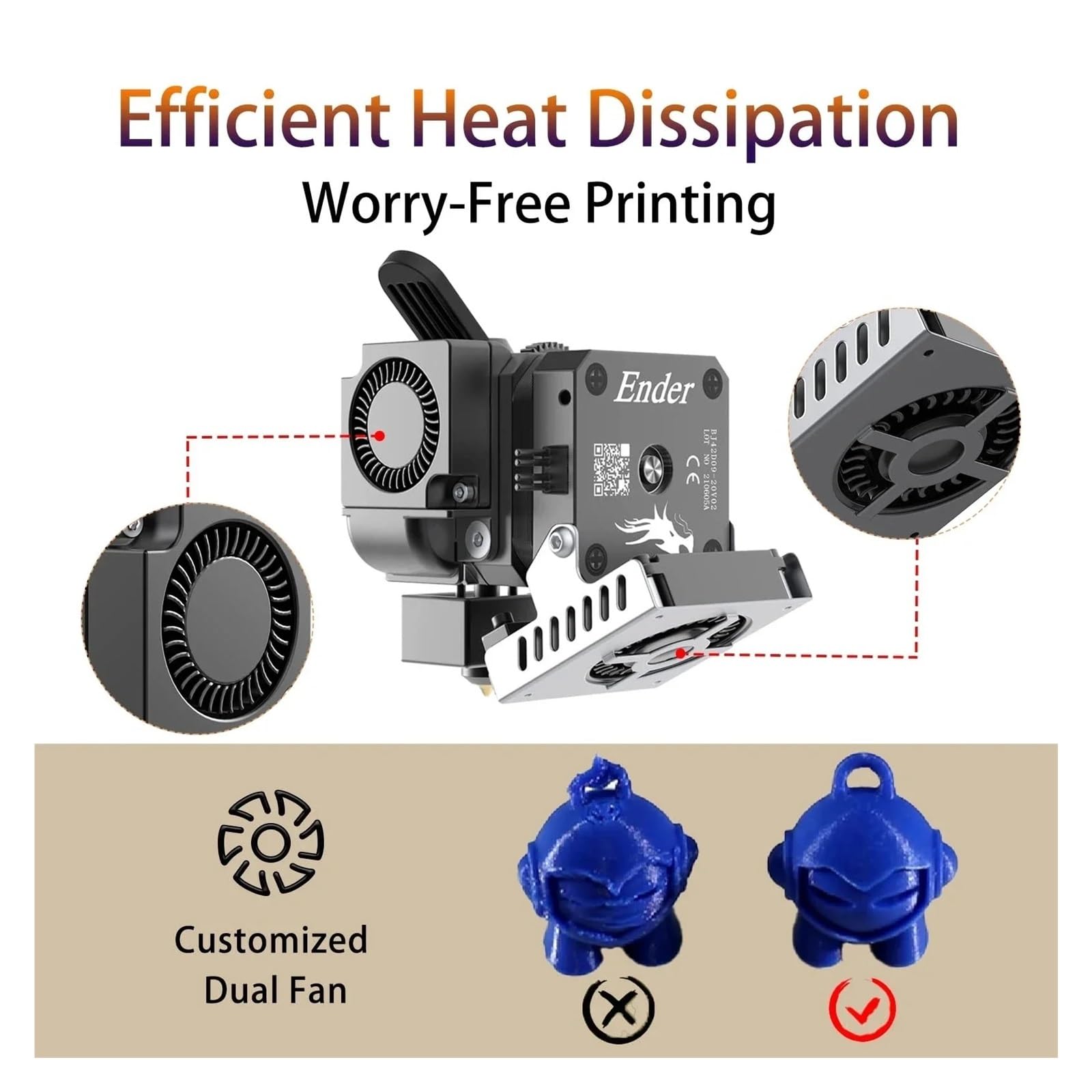 Kit Extrusor Sprite Compatible con Creality 300℃ 260℃ Impresora 3D | Diseño de extrusor único, impresión a alta temperatura, fácil adaptación, pieza de actualización(Extruder Pro)