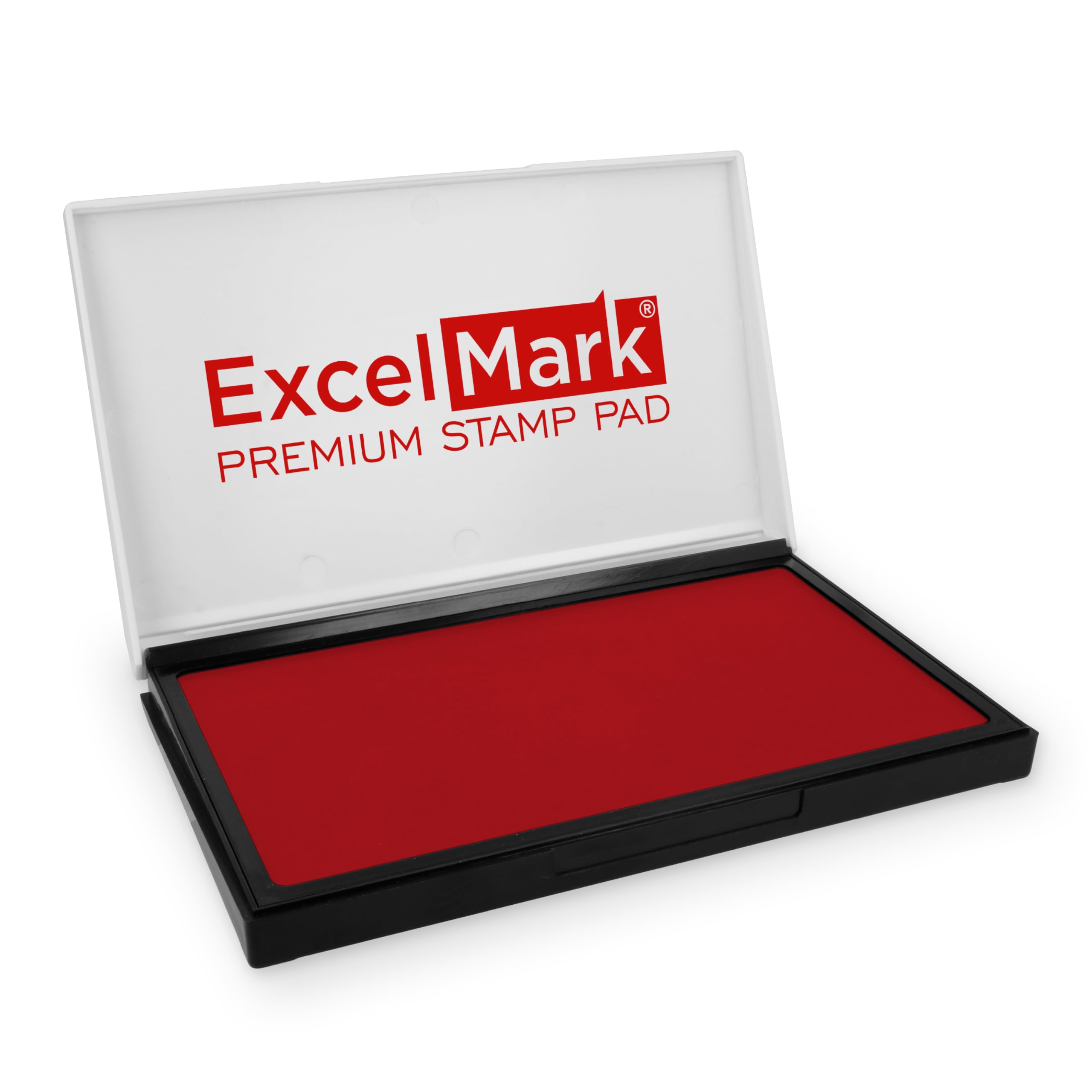 ExcelMark Rubber Stamp Ink Pad Extra Large 4-1/4" by 7-1/4" (Red)