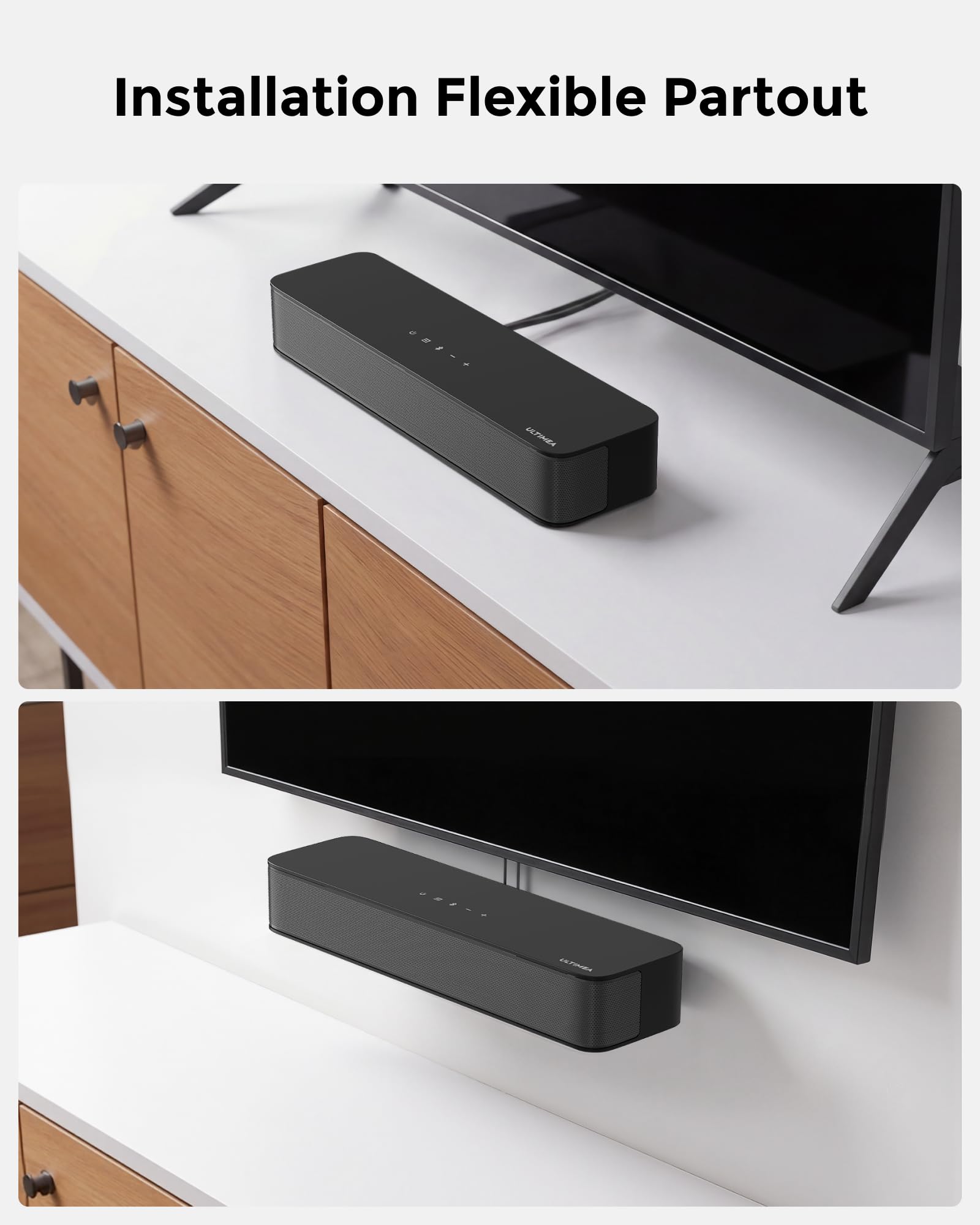 ULTIMEA Poseidon M20 Pro Barre de Son TV 2.1ch, 132W, Caisson de Basses Intégré, BT 5.4, 16 Pouces