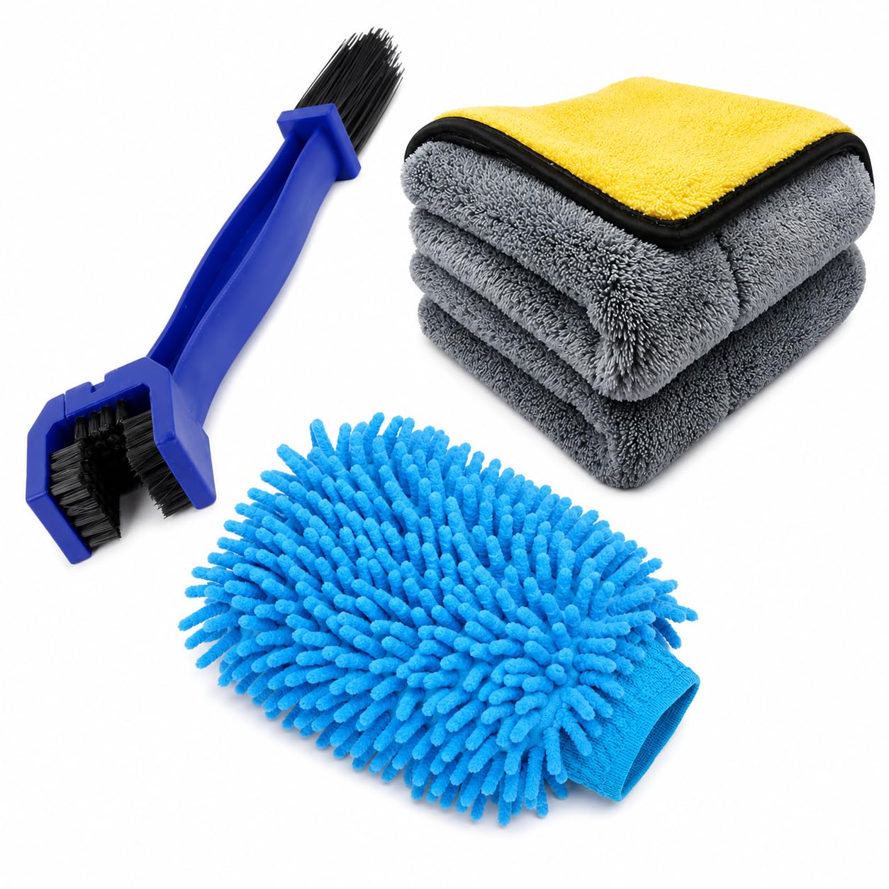 generic MT Bike Cleaning Kit Bike Bike Chain Brush-1, Microfiber Glove-1,Microfiber Cloth-1,-picture-12