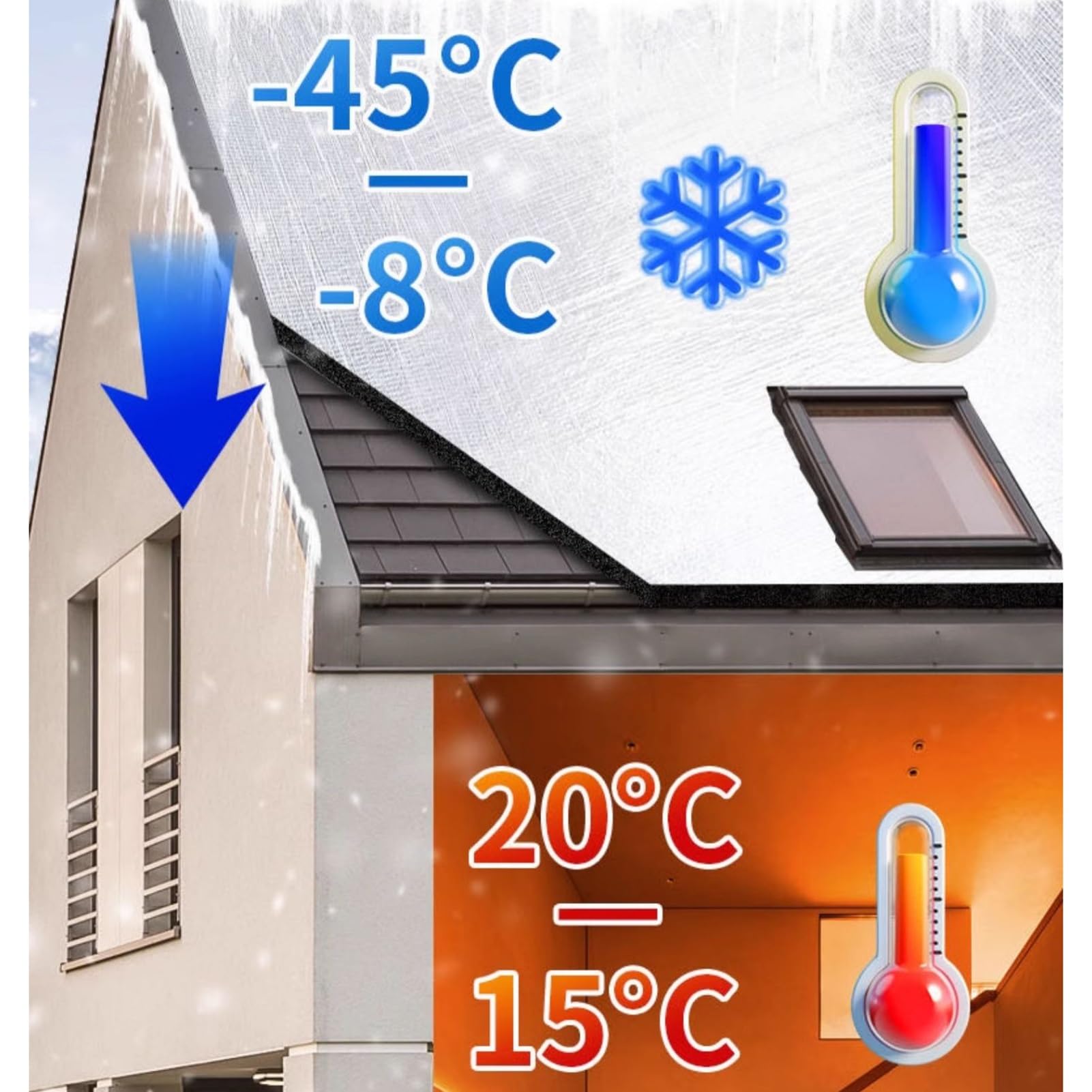 Foglio di alluminio autoadesivo, resistente al calore per pareti, tetti e pavimenti, isolamento acustico in cotone per applicazioni su pareti esterne