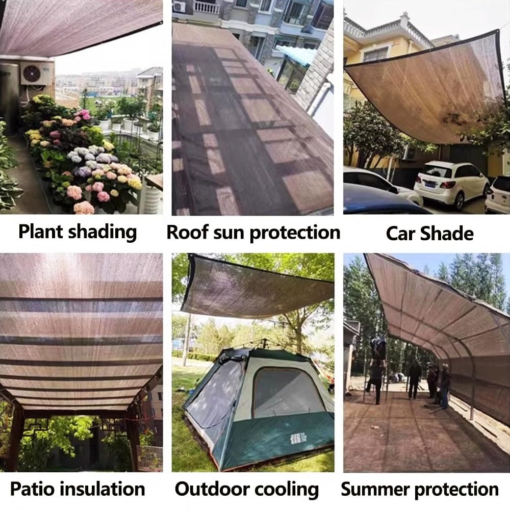 XANAYXWJ Red para sombrilla para Exteriores - Toldo de Malla con Bloqueo UV para jardín, Patio, balcón y pérgola - Vela de Sombra Solar de 8x7 m para Plantas y Flores - Protección al Aire Libre