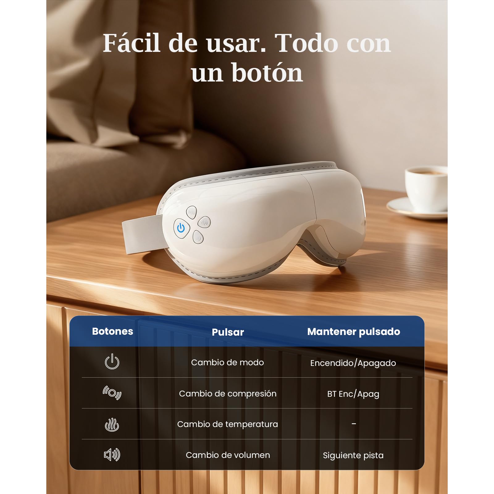 Bob and Brad EyeOasis 3 Masajeador de ojos con calor y presoterapia ocular, gafas masaje ojos para migrañas, fatiga y sequedad, regalos hombre y mujer