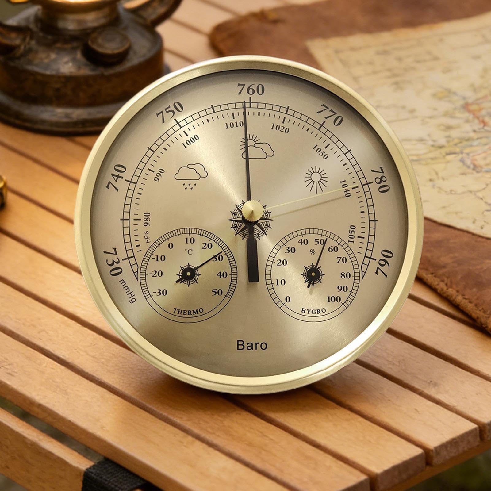 Medidor de presión barométrica,Sensor Digital de Temperatura de Alta Precisión - Barómetro de Precisión para Uso en Hogar - para Barco, Camping, Marino, Exterior, Interior, Hogar, Mujeres y Hombres