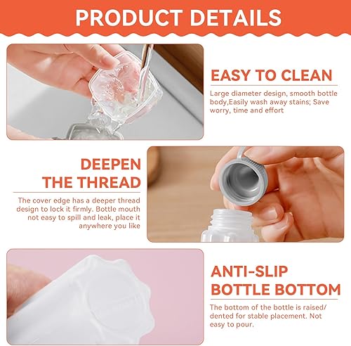 Miniatura 3 de 12 unidades de mini botellas de plástico para exprimir salsas, cajas de condimentos pequeños para condimentos, recipientes para aderezos de ensalada