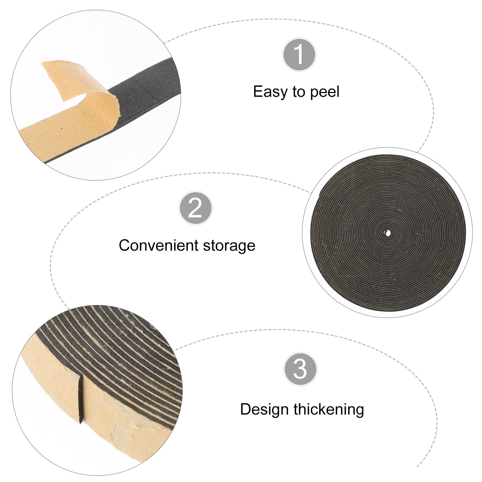 Ciieeo Bande de Mousse Ruban d'Étanchéité 10 Mètres 12 MM pour Haut-Parleur Isolation Acoustique Adhésive