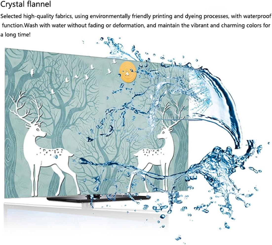 VUT TV Dust Cover,LED LCD TV Hanging Desktop Universal Curved Surface Waterproof TV Dust Cover,Floral Plants Pattern Dustproof Cloth For TV Cover(Size:40-43in(102x65cm),Color:A) 3 71UYnhbsqBL. AC SL1200