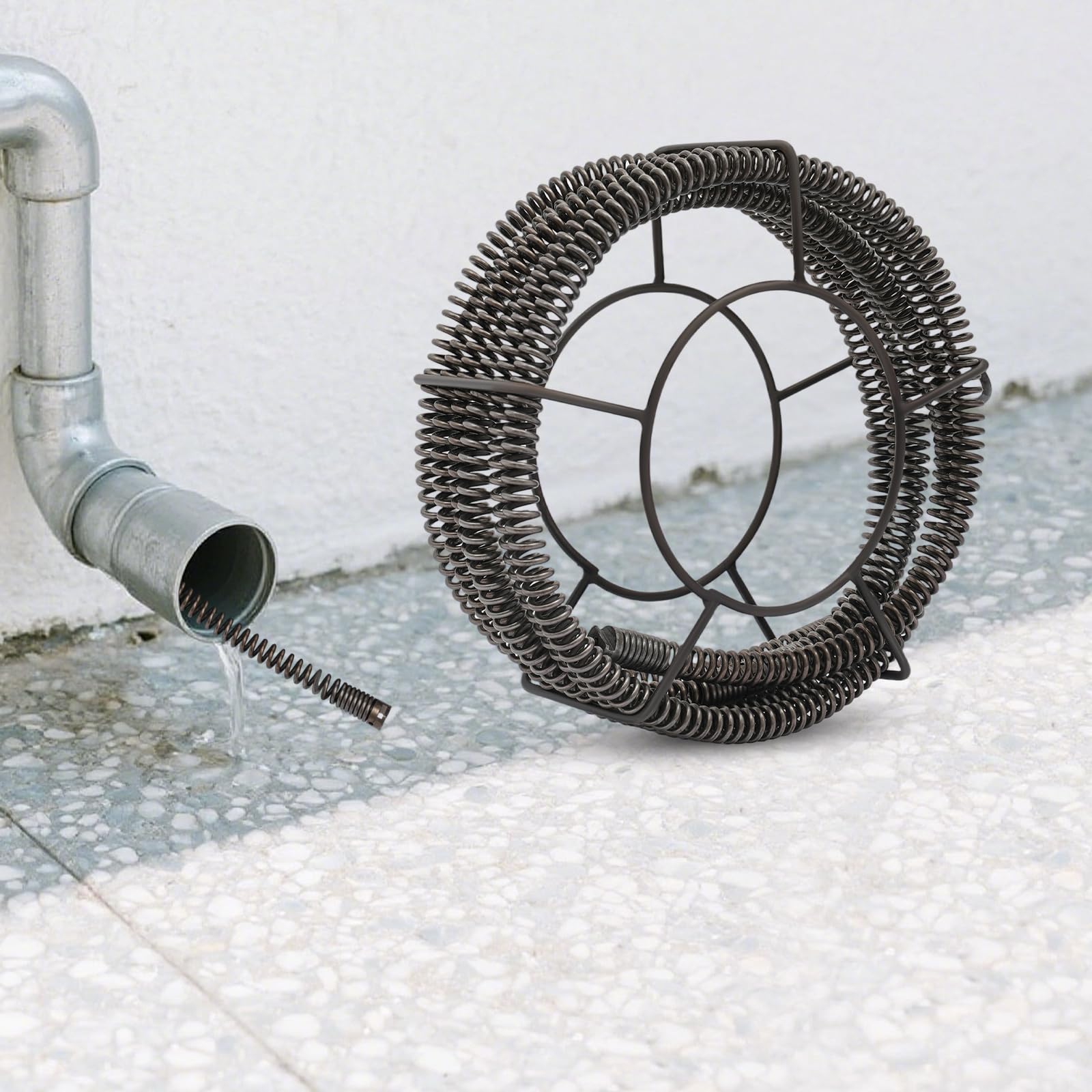 Set di spirali per la pulizia dei tubi, Ø 22 mm + 7 m, spirale a molla per la pulizia dei tubi, spirale professionale per la pulizia dei tubi per lavello, scarico pavimento, WC
