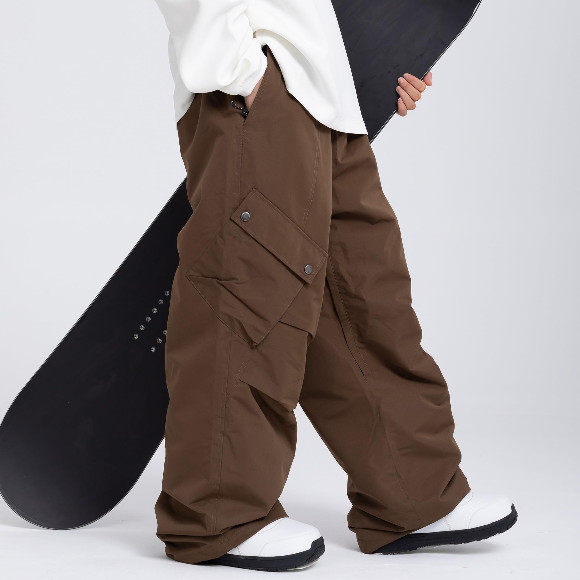 SNOWVERB Damen Herren Casual Ski Baggy Cargo Loose Fit Wasserdicht Schneehose Mode Streetwear Warme Schneehose
