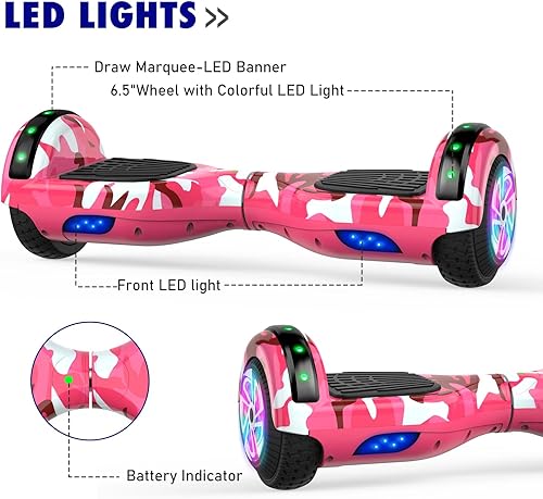 Miniatura 3 de UNI-SUN Self Balancing Scooter for Kids, 6.5" Two Wheels Scooter with Bluetooth and Lights for Girls Boys Kids Adults