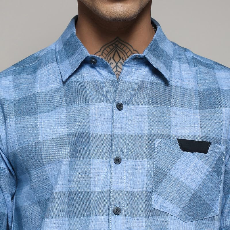 Image of CAHOOT Men's Shirt for Casual Wear | Spread Collar | Short Sleeve | Regular Fit | Button Closure | Shirt Crafted with Comfort Fit for Casual Wear
