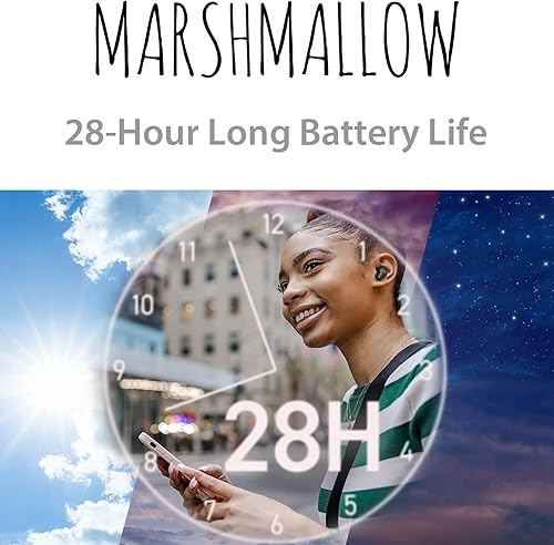 Miniatura 5 de JVC Marshmallow - Auriculares inalámbricos Bluetooth 5.3 con batería de 28 horas, auriculares de espuma viscoelástica para comodidad durante todo el