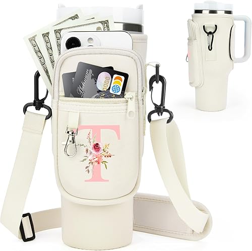 Miniatura 138 de Initial Water Bottle Holder with Strap for Stanley 40 oz Tumbler/Simple Modern 40 oz Tumbler,Water Bottle Carrier Bag with Strap,Personalized A-Z