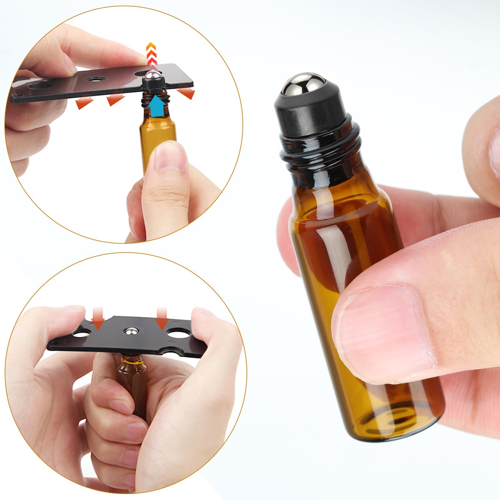 Roll on butelka pusta 10 ml, rolka na olejki eteryczne, akcesoria, 10 sztuk, odporne na promieniowanie UV, do wielokrotnego napełniania, szklane butelki roll-on z kulką ze stali nierdzewnej