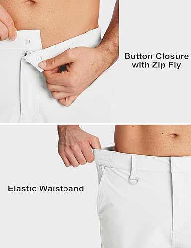 Miniatura 5 de MAGCOMSEN Men's Hiking Cargo Shorts Quick Dry Lightweight 9" Golf Shorts Summer Casual Work Outdoor with 5 Zipper Pockets