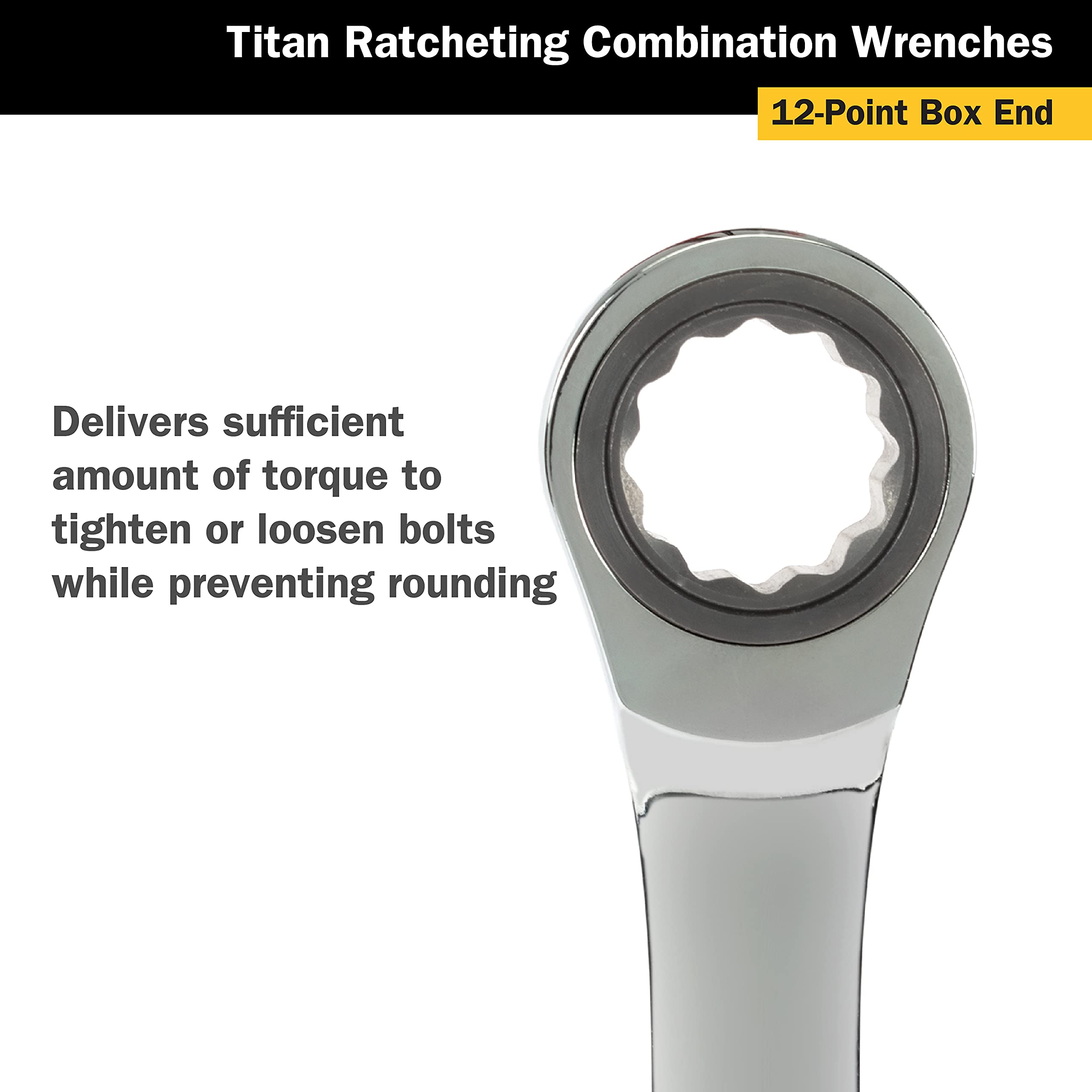 Titan Tools 12614 Ratschenschlüssel 1-1/16 Zoll - Chrom-Vanadium-Stahl, Feine Zahnung Für Enge Stellen