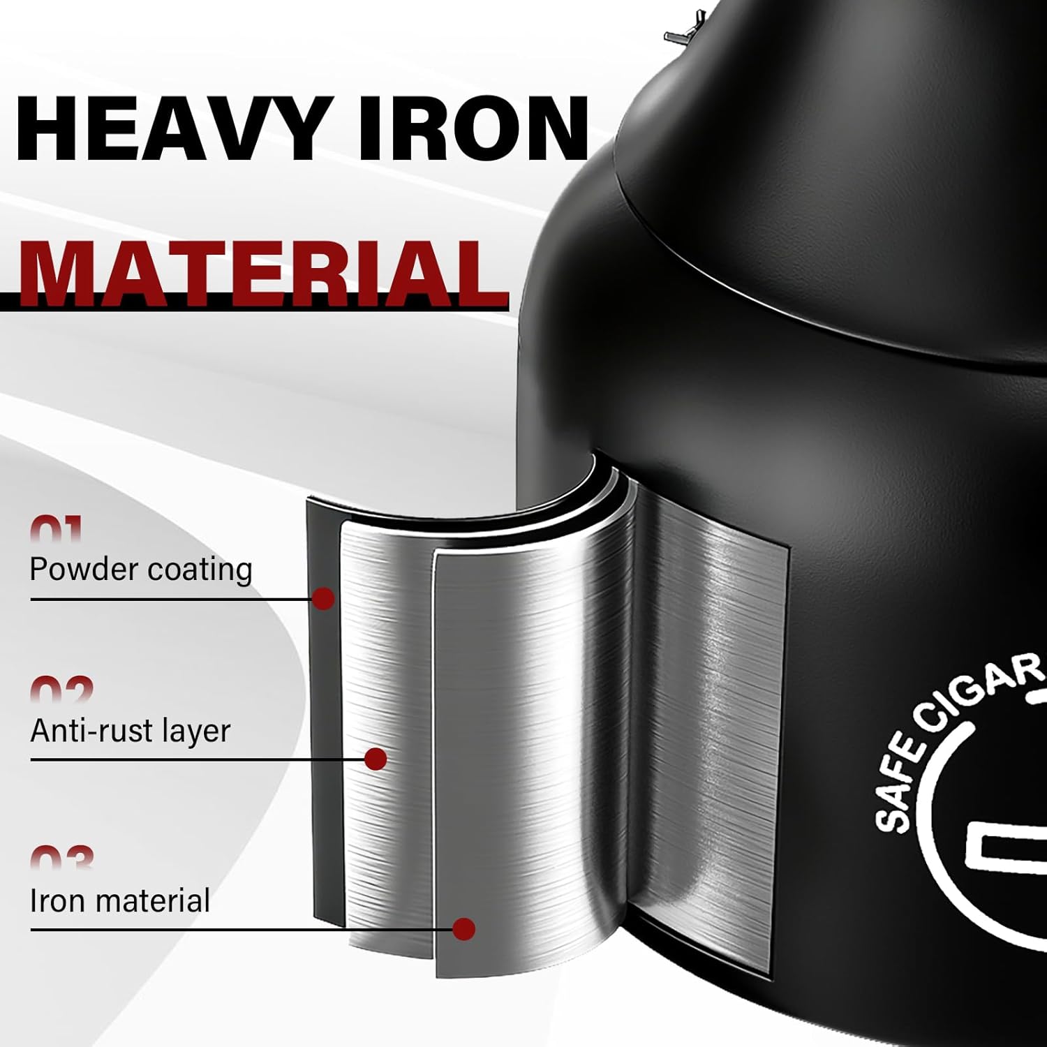 Cigarette Butt Receptacle Disposal Outdoor, 11.5" Diameter x 40" H, 5 Gallon Capacity, Black