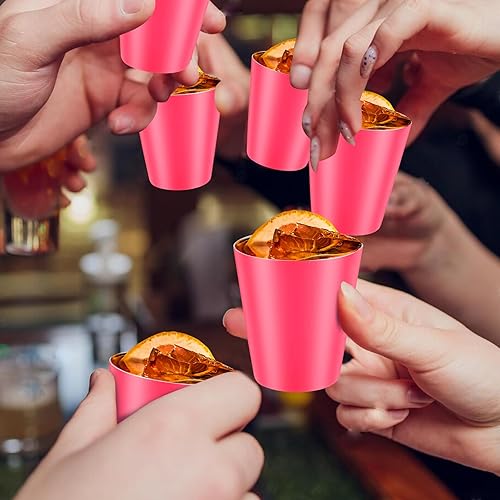 Miniatura 7 de 30 vasos de chupito rosados de acero inoxidable de 1 oz irrompibles de metal vintage, mini vasos de chupito para despedida de soltera, regalos de