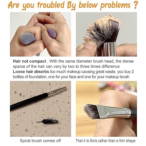 Miniatura 5 de Bueart Design Juego de 16 brochas de maquillaje ultra suaves con etiqueta blanca rosa dorado con diseño de perla, brochas de maquillaje, brochas de