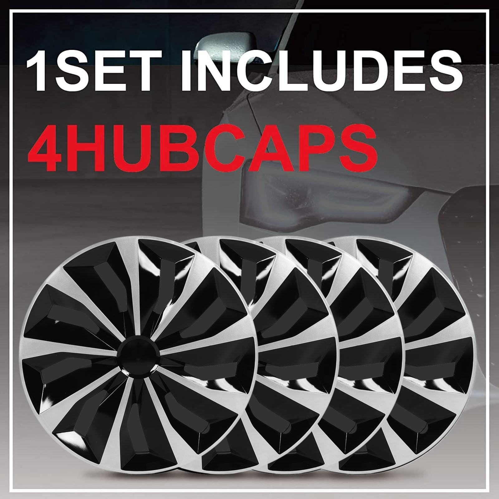 Rims Cover, Coffret enracas, 4 pcs 17 Pouces Capeur de moyeu en Argent Rime Rim Protecteur Full Cover Wheel Cap