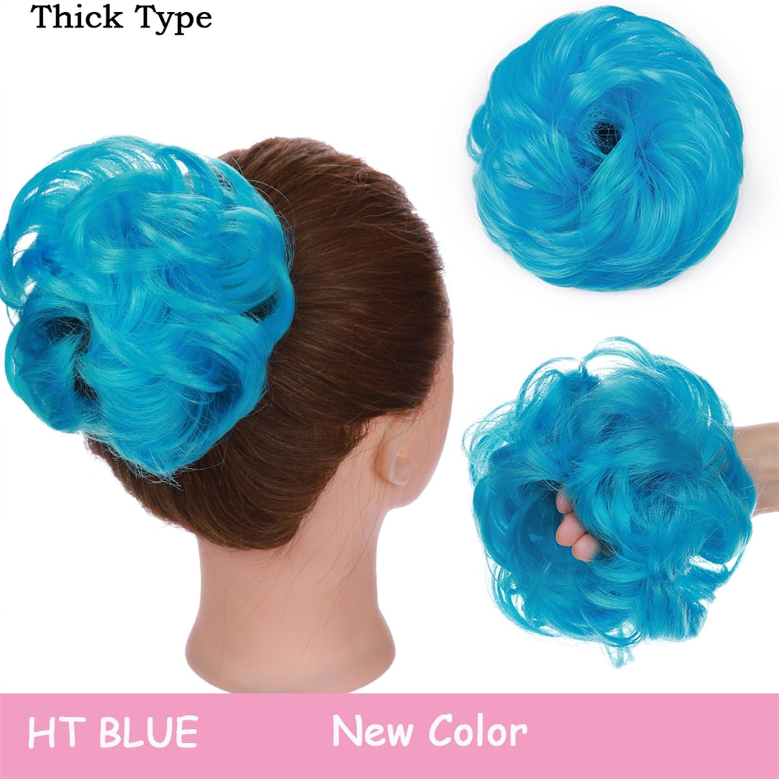 Amazon.com : Hair Piece Fake Wave Curly Hair Bun Extensions 