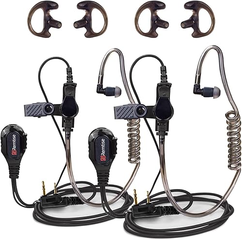 Covert - Auriculares de tubo acústico con micrófono para Baofeng UV-5R Walkie Talkies auriculares de vigilancia y PTT compatibles con marcas de