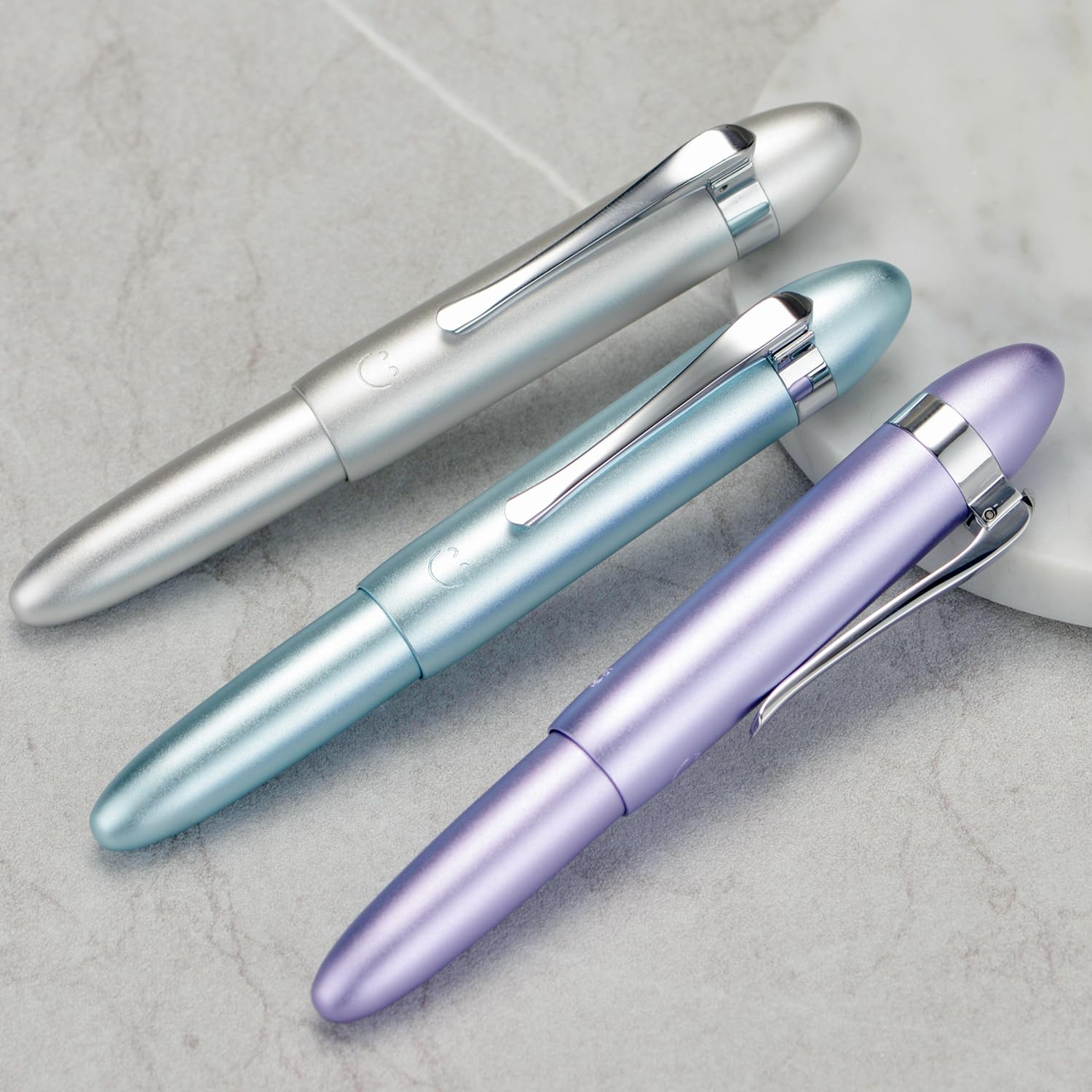 HONG DIAN M1 Fountain Pen Fine Nib, Purple & Submarine Shape Aluminium Short Mini Pocket Travel Pen - Image 4