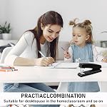 6 Pieces Desktop Staplers with 3000 Staples 24/6 Staples Heavy Duty Office Stapler 2-20 Sheet Capacity Desk Staplers for Student and Office Use (Black)