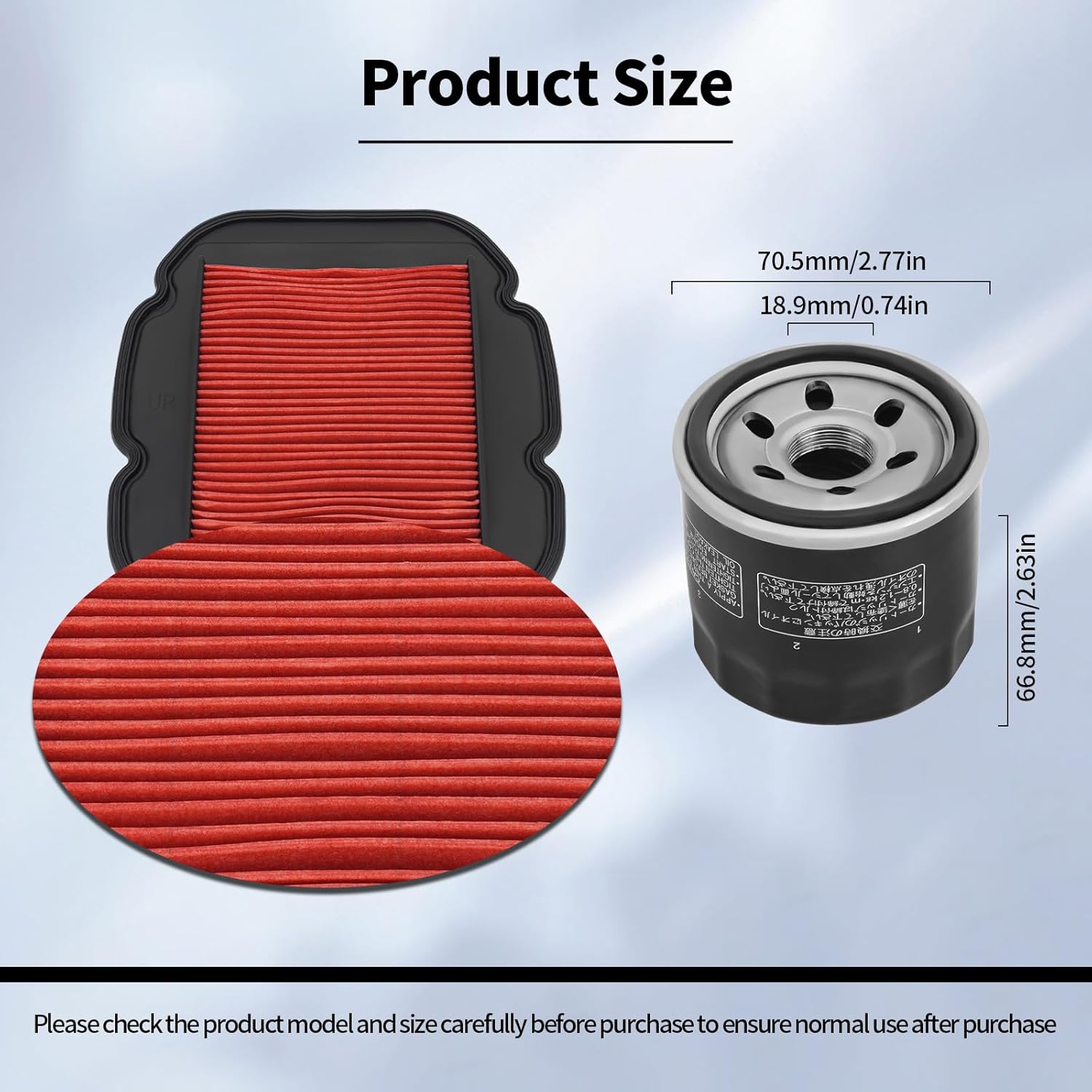 13780-27G10 Air Filter and 16510-03G00 Oil Filter Compatible with Kawasaki KLV1000 2004-2006//Suzuki DL650 V-Strom 2004-2016 //DL1000 V-Strom 2002-2015