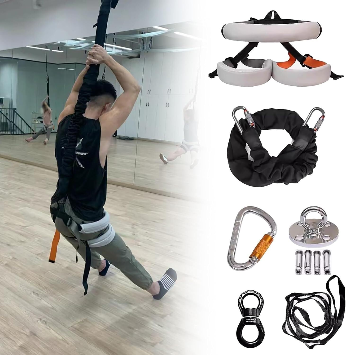 Suspension Training Kit w Mounting Accessories - Yoga Elastic Band Fitness Equipment 55 65 75 85 95 KG