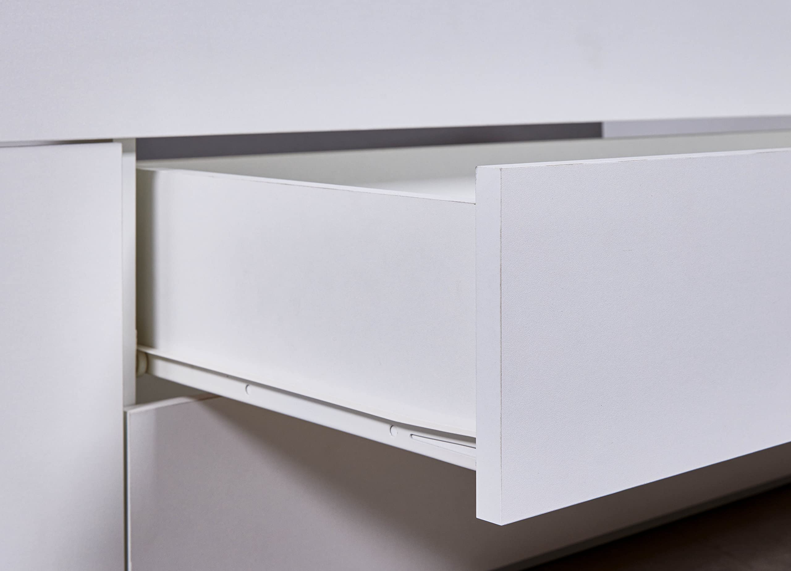 Inter Link Letto funzionale, Letto con contenitore, Letto con cassetti e comodino, Colore laccato bianco, Per adulti, bambini, ragazzi, Letto singolo, Ranya 90 x 200 cm