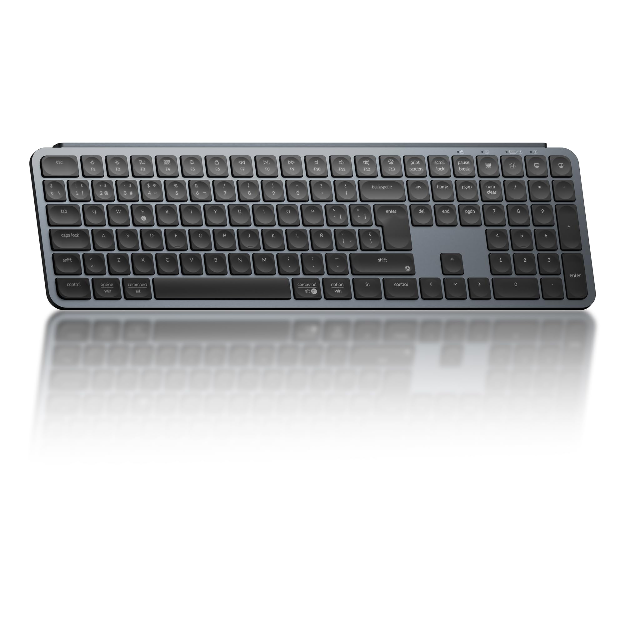Keychron B6 Pro Teclado Inalámbrico Ultradelgado, Diseño ISO-ES 100%, 2.4 GHz/Bluetooth 5.2/Cable, Programable Mediante ZMK/Launcher, Escritura Silenciosa, para Mac, Windows y Linux – Gris Espacial