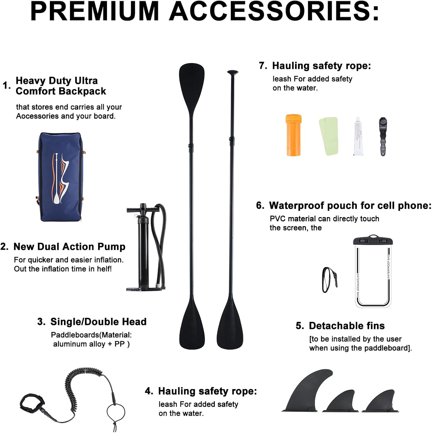 10.5' Inflatable Stand Up Paddle Board with Premium SUP Paddle Board Accessories, 2-in-1 Paddle with Wide Stable Design for All Skill Levels, Non-Slip Comfort Deck for Youth & Adult